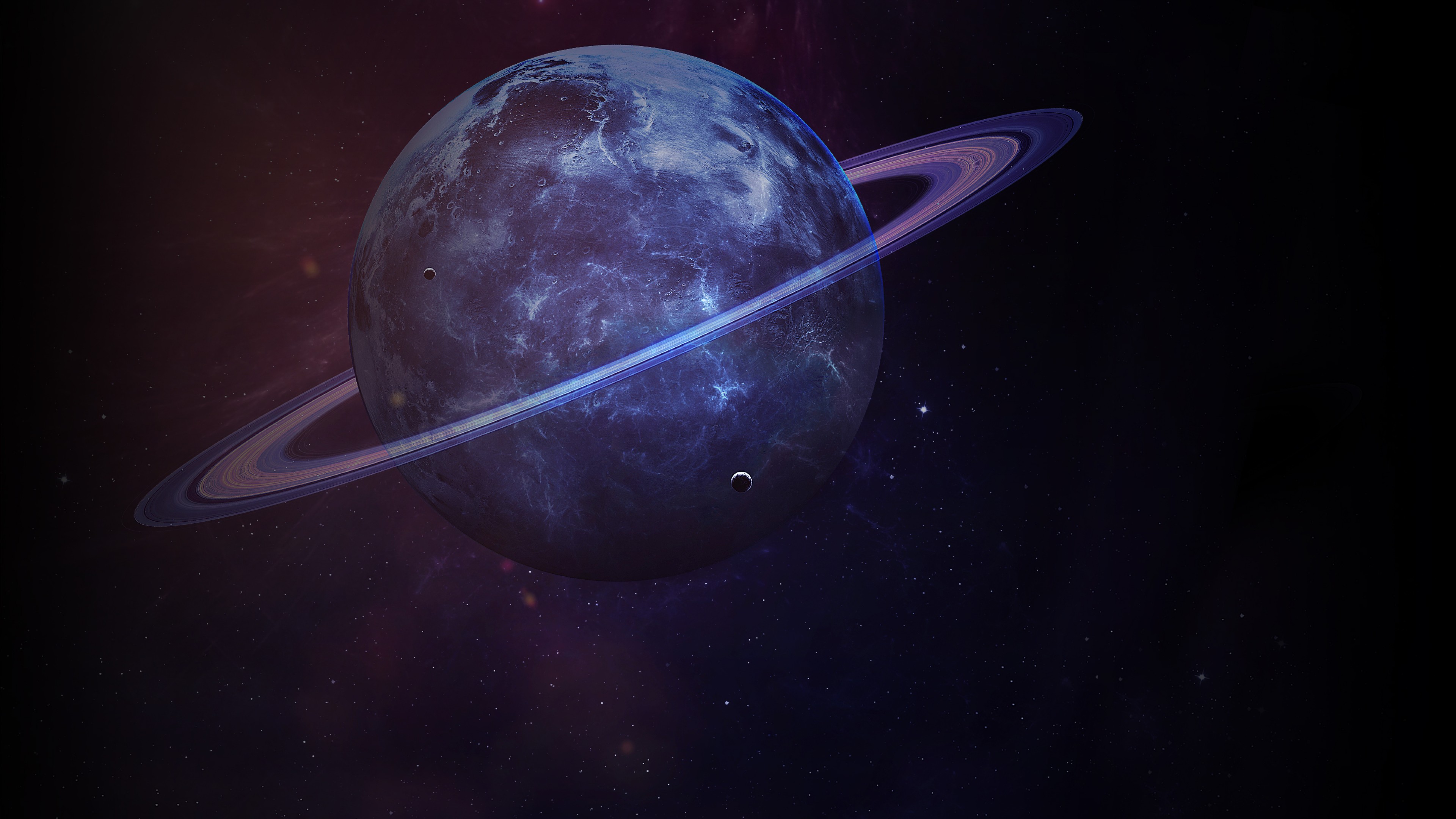  планета Сатурн с кольцами в космосе - обои для рабочего стола .