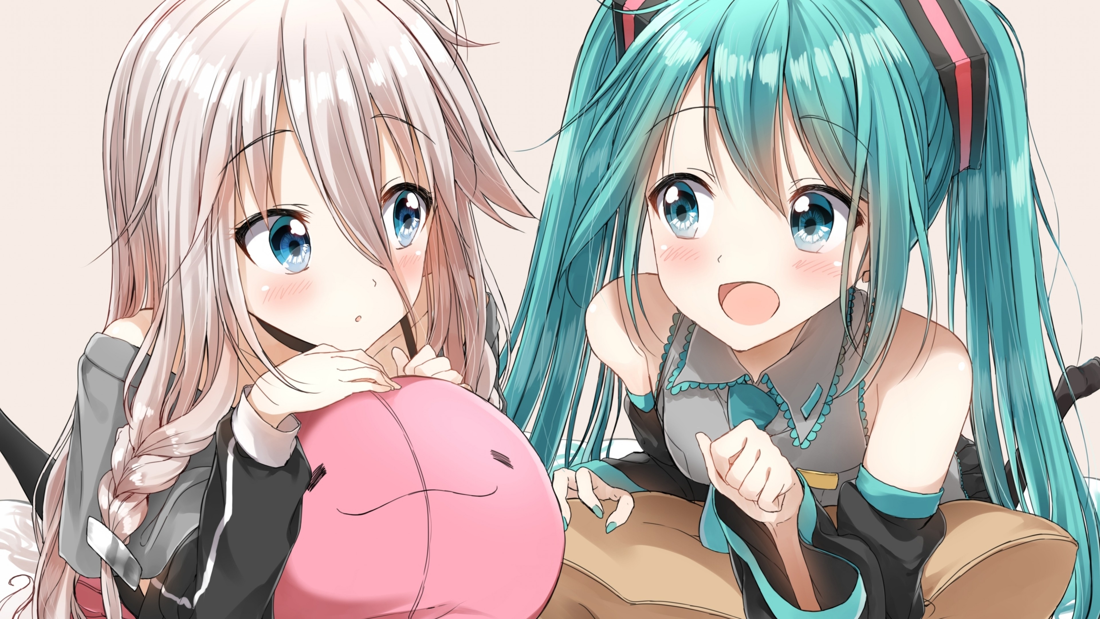 Two anime girls are talking Desktop wallpapers 1024x1024