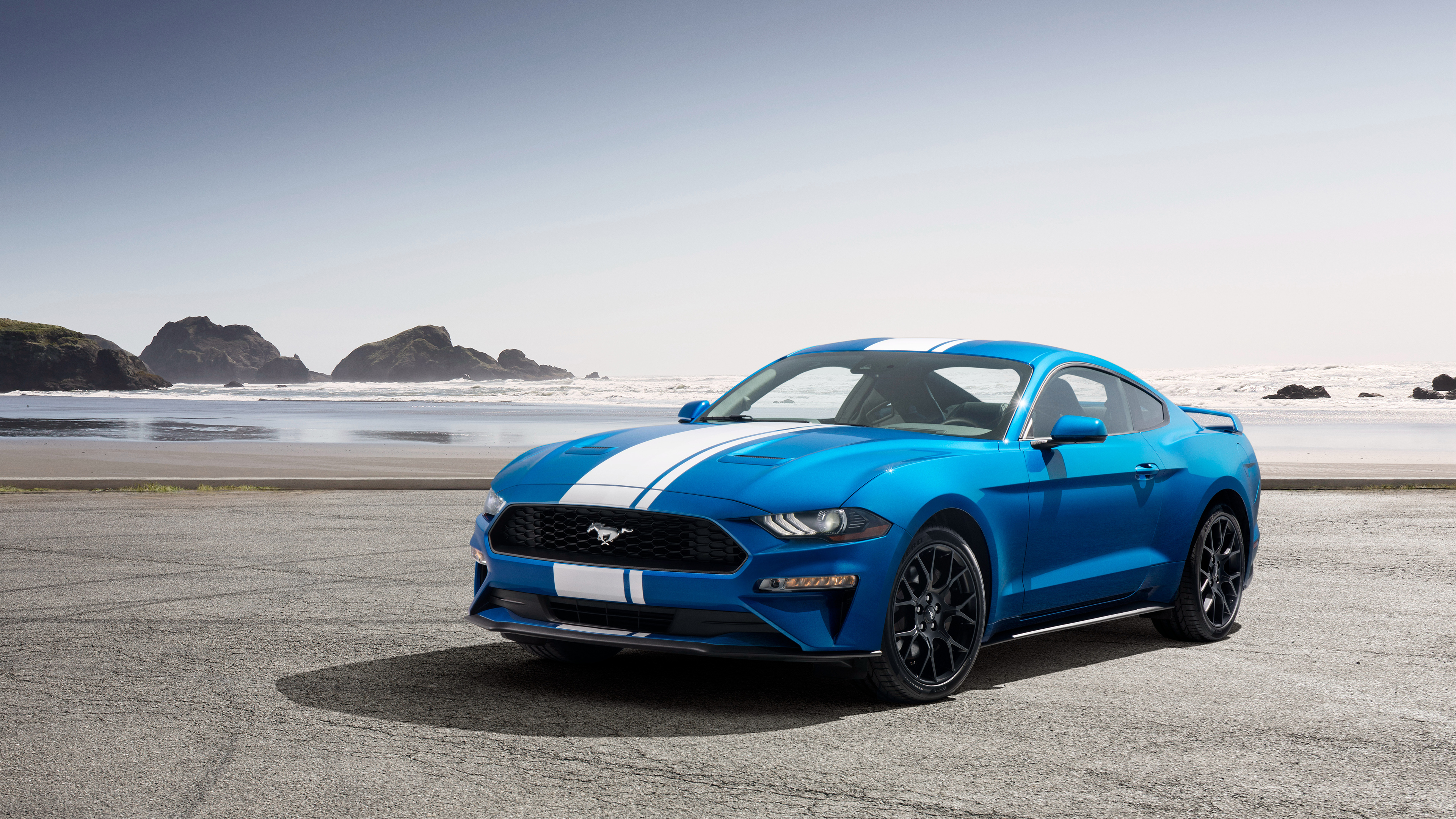 Fast car Ford Mustang EcoBoost, 2019 Desktop wallpapers 1366x768