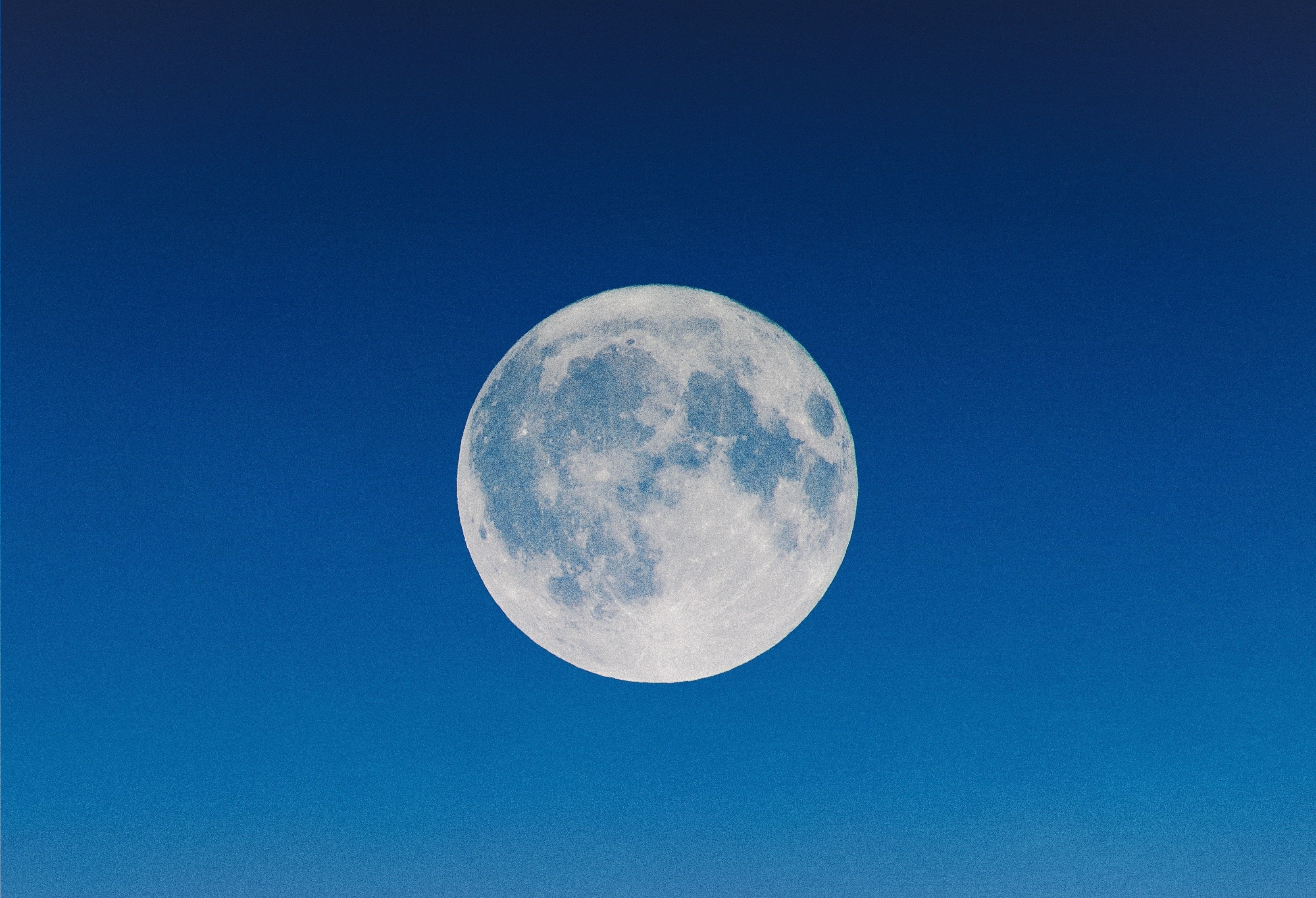 Big White Moon In A Blue Sky Wallpapers And Images Wallpapers Pictures Photos