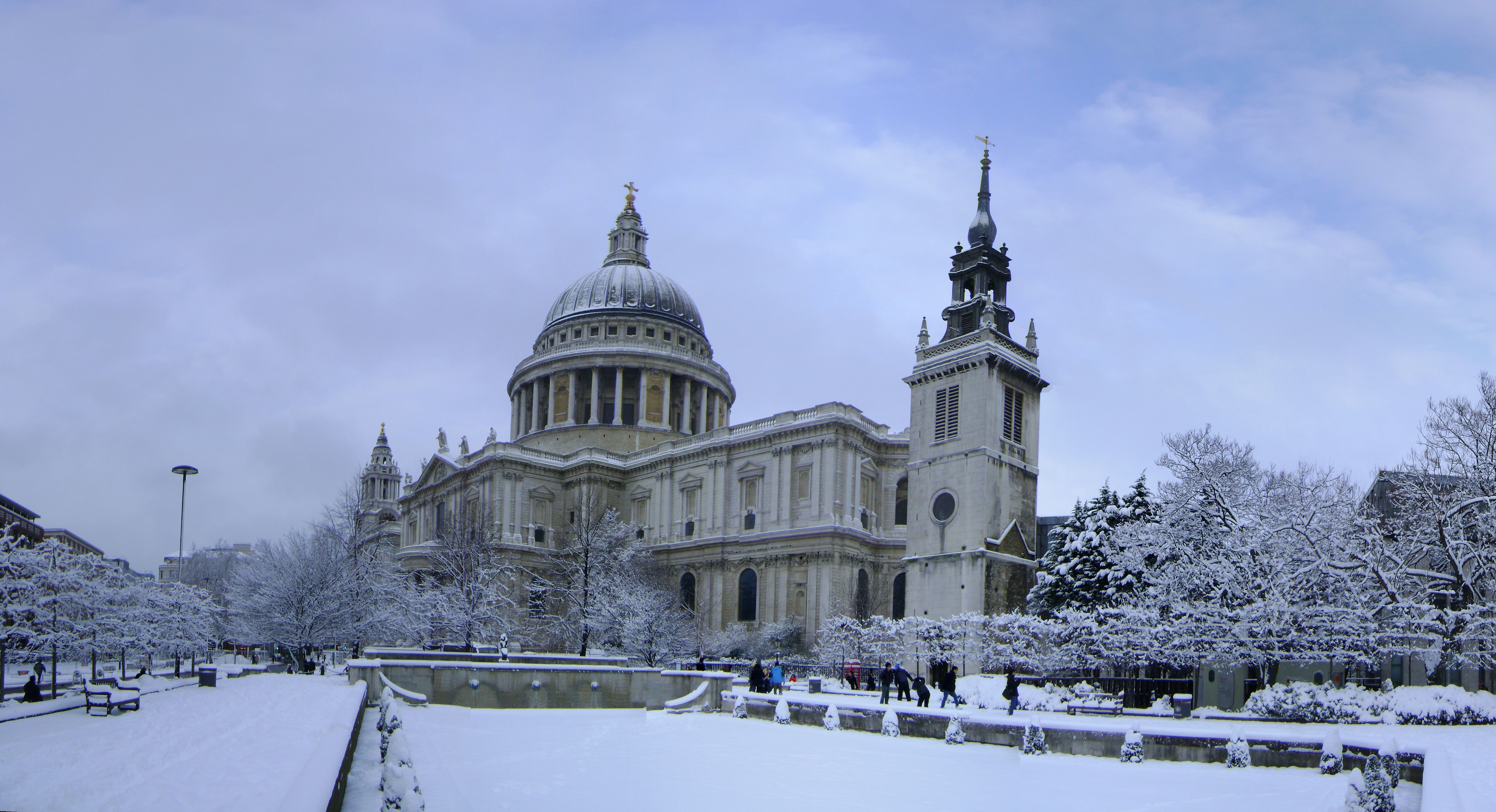 Zastaki.com - Собор Святого Павла в Лондоне зимой, Англия