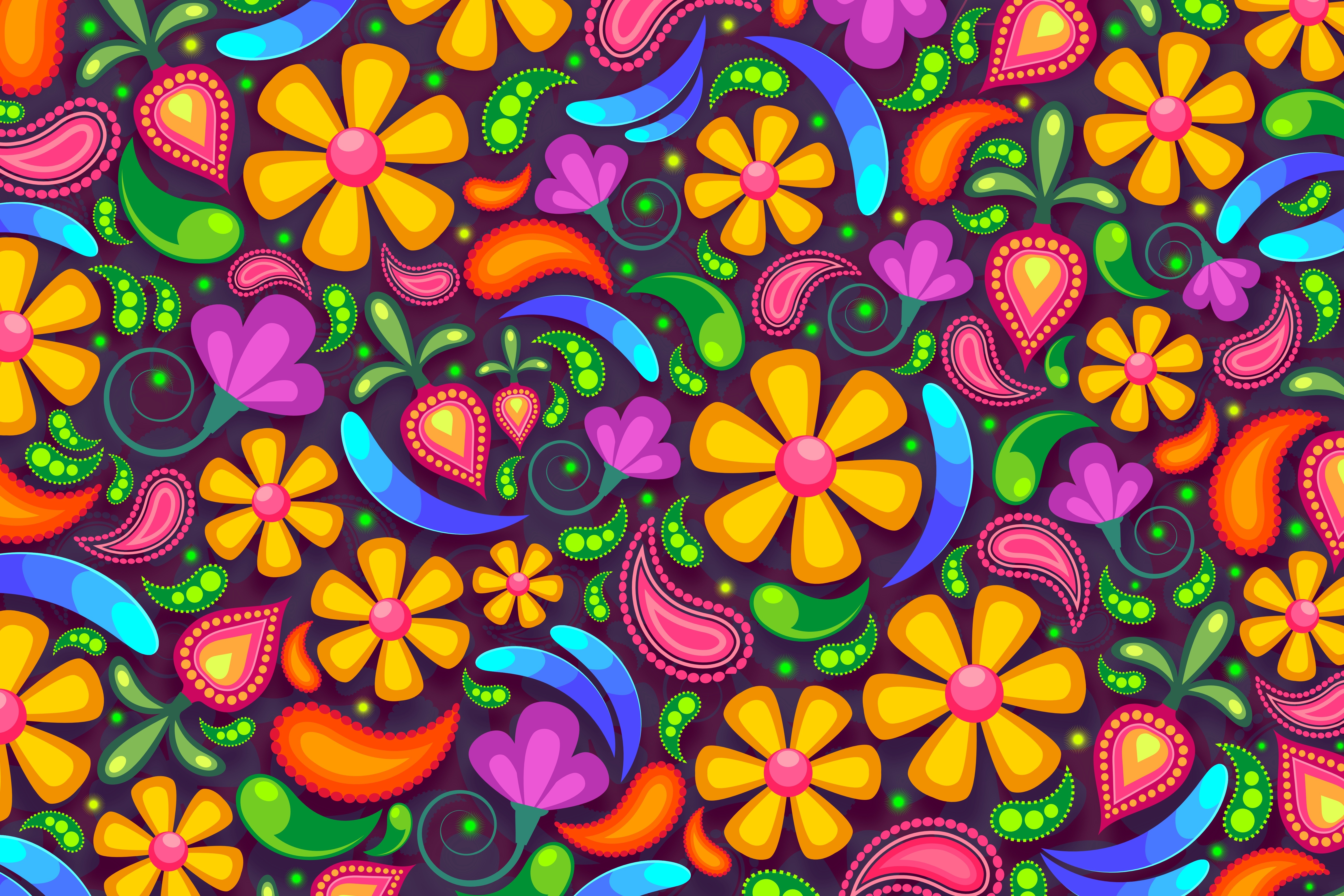 Zastaki.com - Яркий рисунок с цветами 