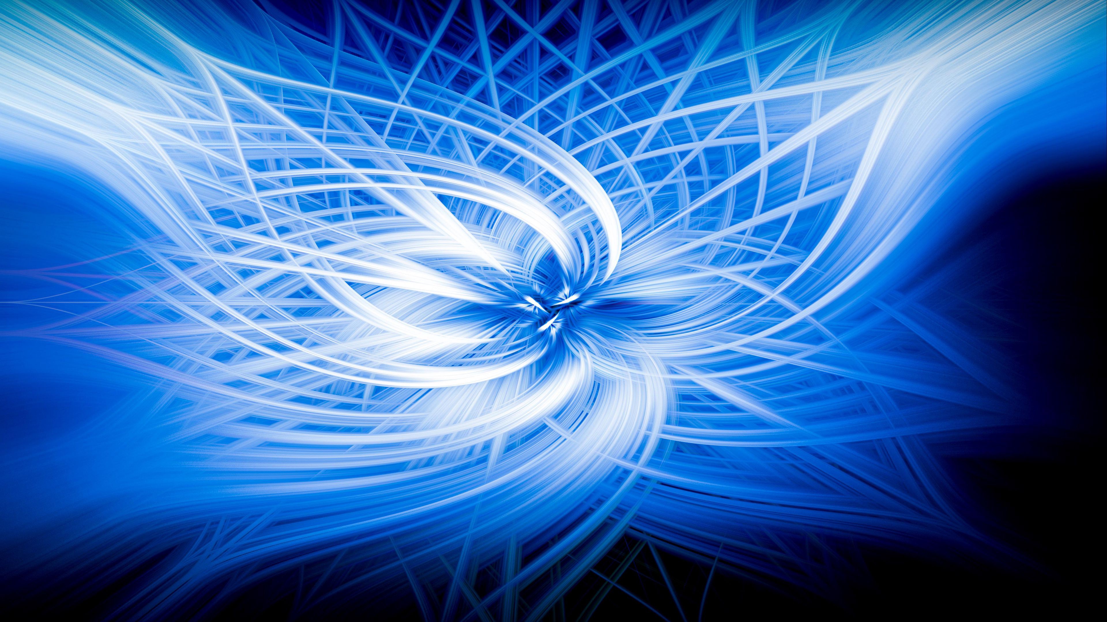 Neon blue abstract flower on a black background Desktop wallpapers 1280x1024