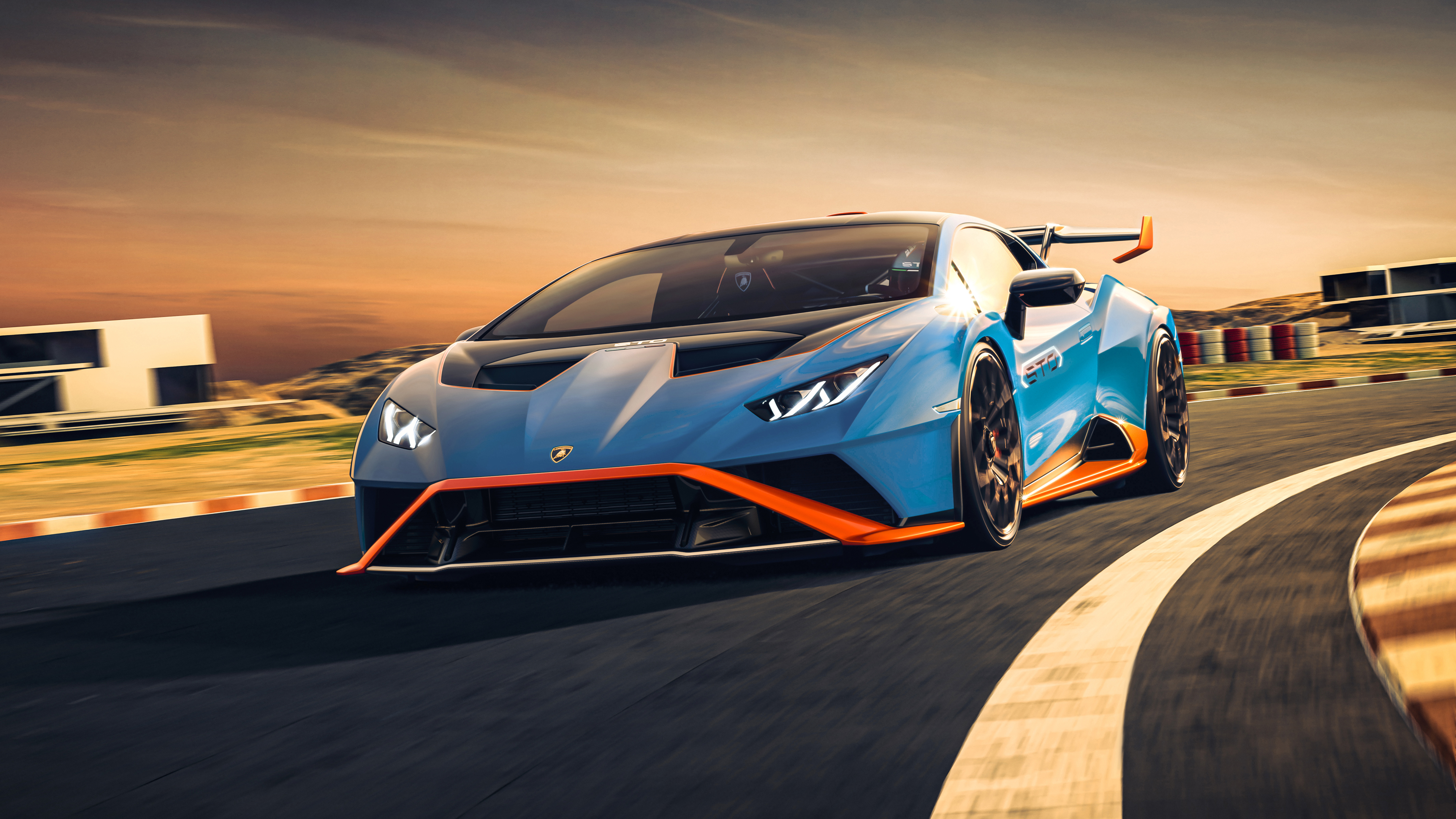 Avtomobil Lamborghini Huracan Sto 2021 Goda Na Trasse Oboi Dlya Rabochego Stola Kartinki Foto