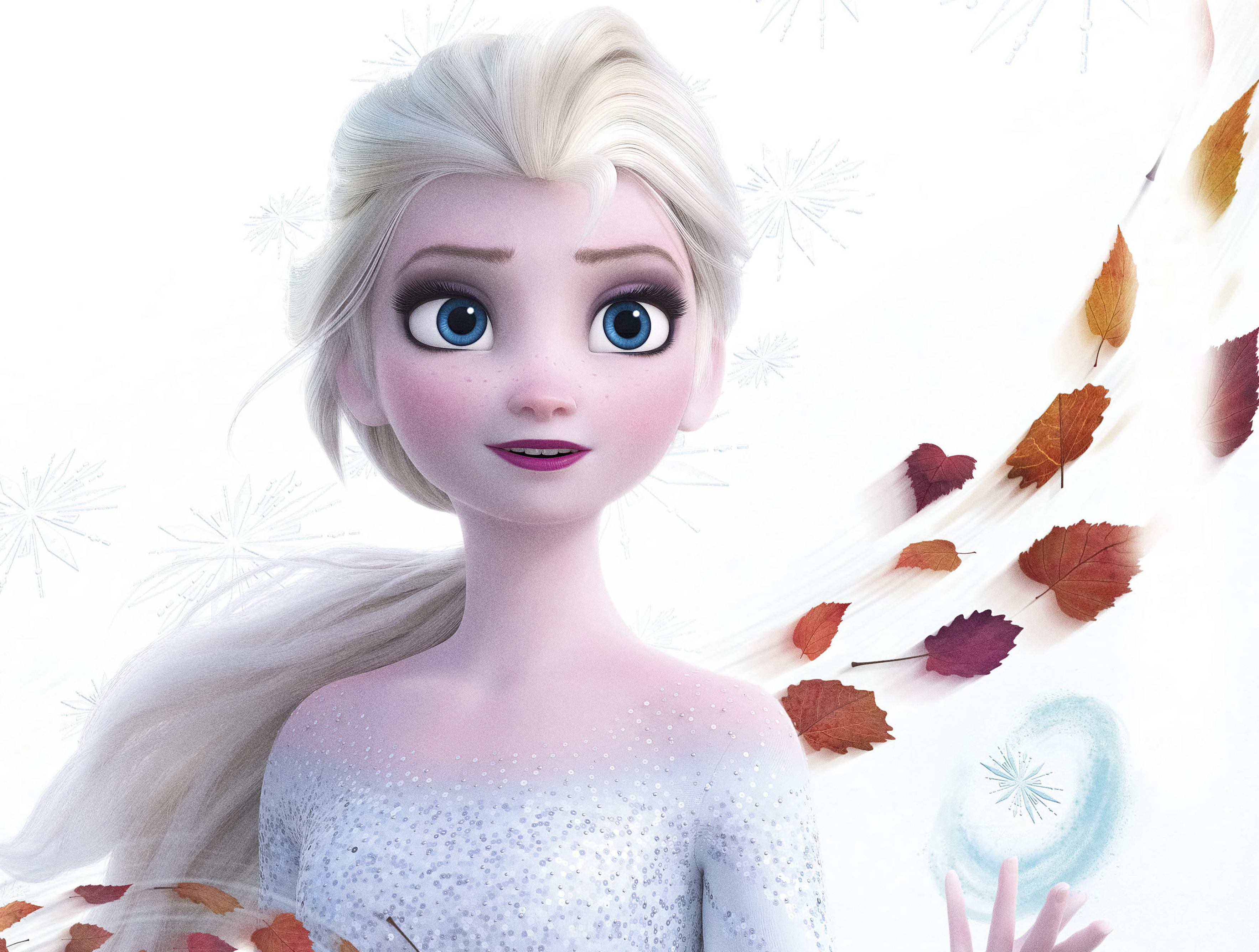 Beautiful blue-eyed girl Elsa, cartoon character Frozen 2 Desktop  wallpapers 1600x900