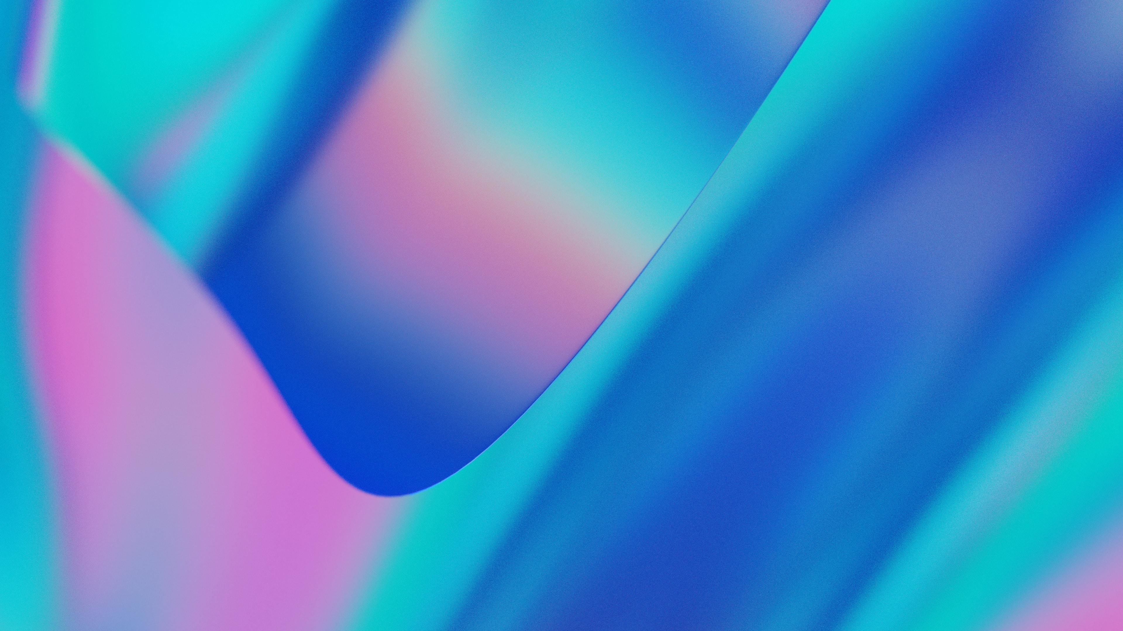 Zastaki.com - Голубые с розовым абстрактные волны