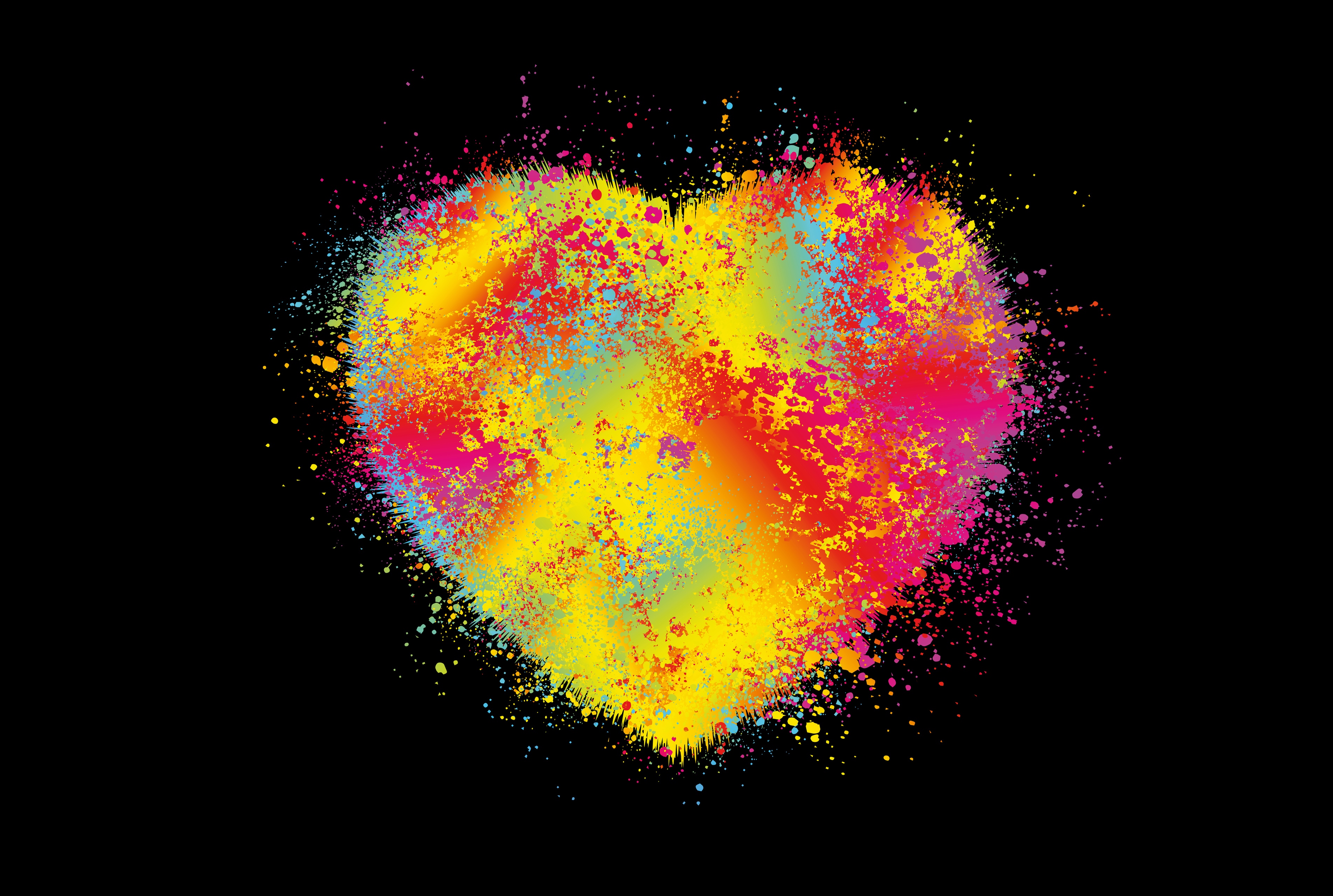 Zastaki.com - Красочное разноцветное сердце на черном фоне