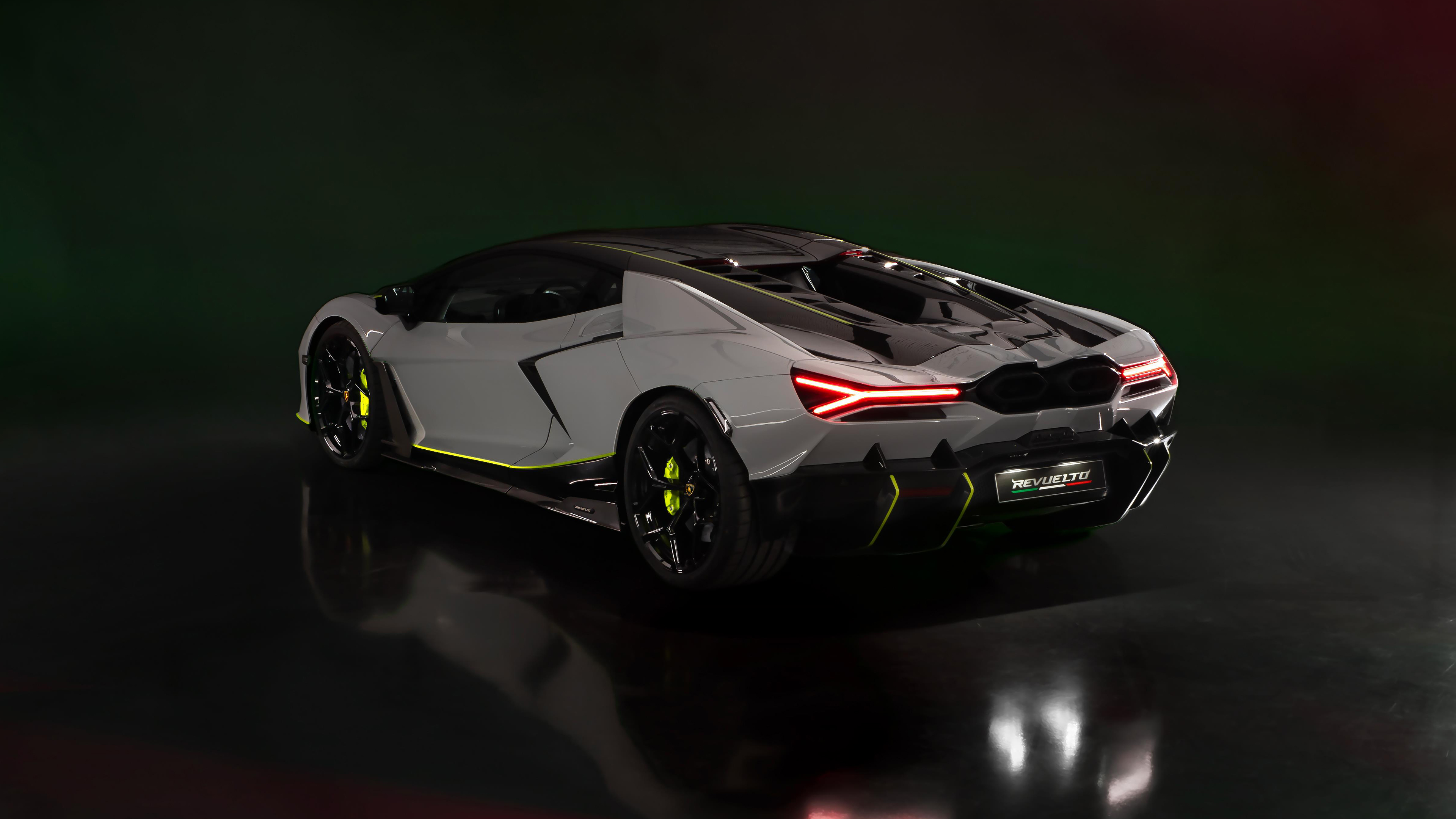 Rear view of the 2024 Lamborghini Revuelto At Lamborghini Arena Desktop ...