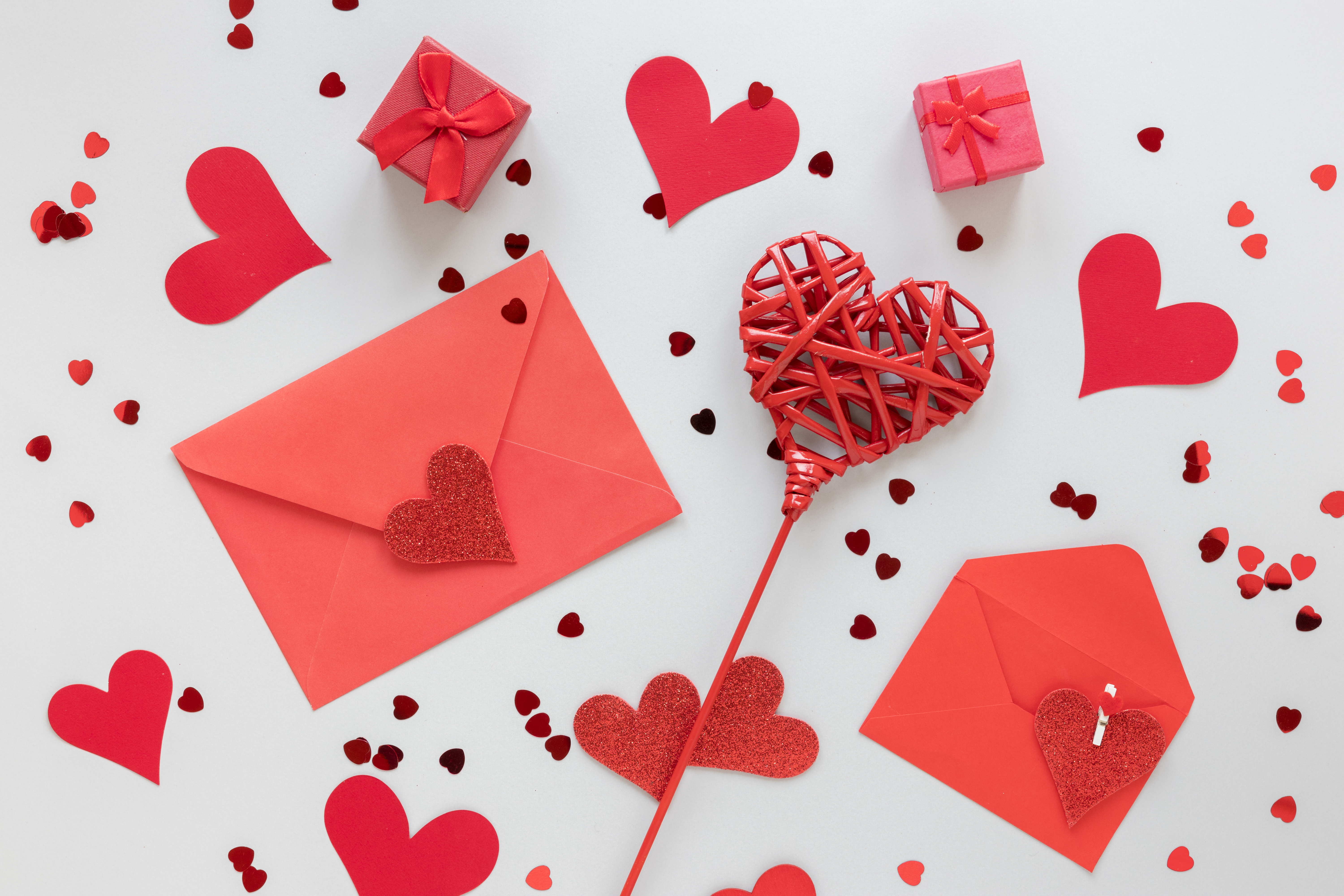 Envelopes with valentines for Valentine's Day